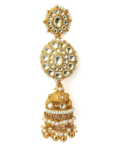 Vivinia By Vidhi Mehra Gold Plated Womens Kundan, Polki Pair of Earrings - VE1049