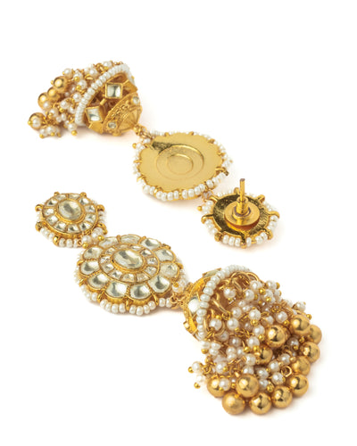 Vivinia By Vidhi Mehra Gold Plated Womens Kundan, Polki Pair of Earrings - VE1049