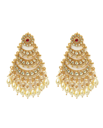Vivinia By Vidhi Mehra Gold Plated Womens Kundan, Polki Pair of Earrings - VE1060