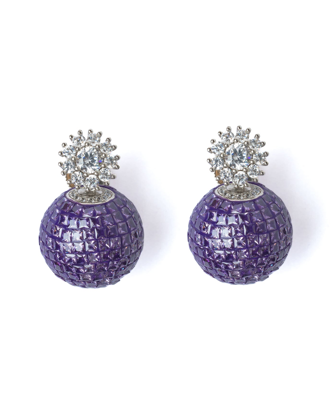 Vivinia By Vidhi Mehra Silver Plated Purple Womens Pair of Drop Earrings - VE600