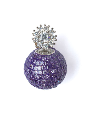 Vivinia By Vidhi Mehra Silver Plated Purple Womens Pair of Drop Earrings - VE600