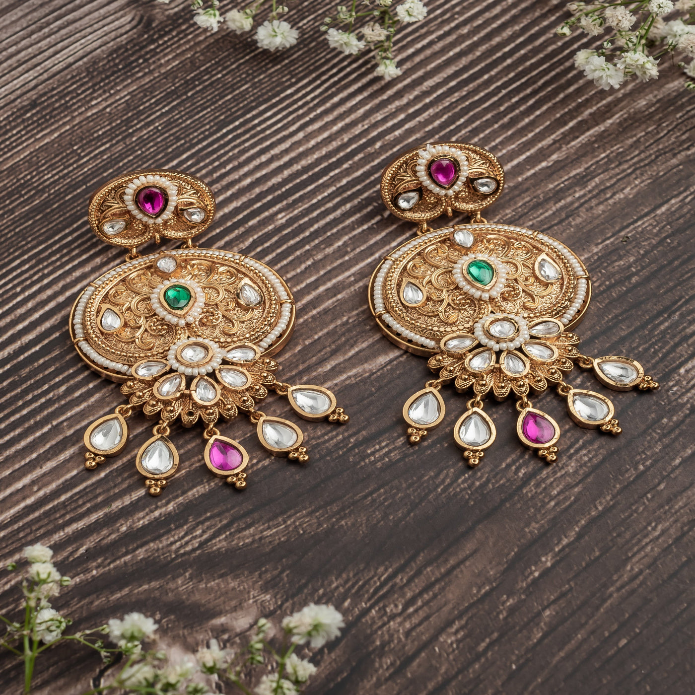 vivinia BY VIDHI MEHRA ISMAARH 2.0 Gold/Multi Womens Pair of Chandbali Earrings - VE989