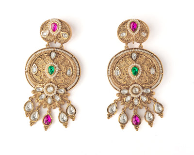 vivinia BY VIDHI MEHRA ISMAARH 2.0 Gold/Multi Womens Pair of Chandbali Earrings - VE989