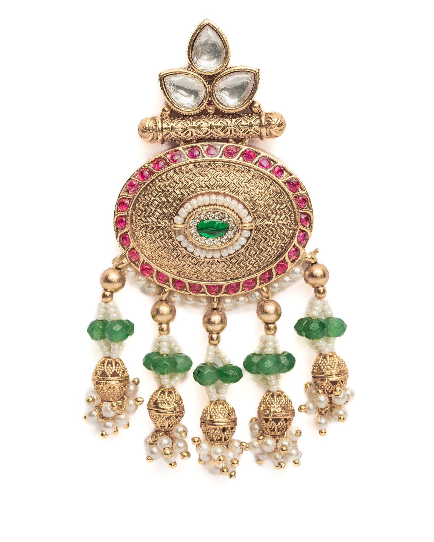 vivinia BY VIDHI MEHRA ISMAARH 2.0 Gold/Green Womens Pair of Chandbali Earrings - VE990