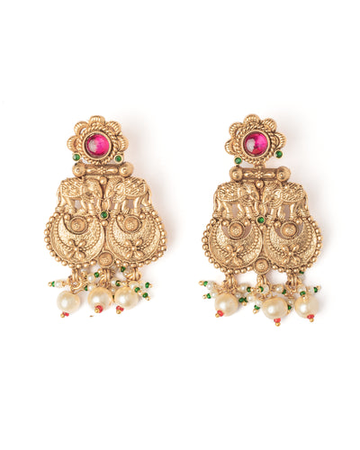 vivinia BY VIDHI MEHRA ISMAARH 2.0 Gold/Pink Womens Pair of Chandbali Earrings - VE992