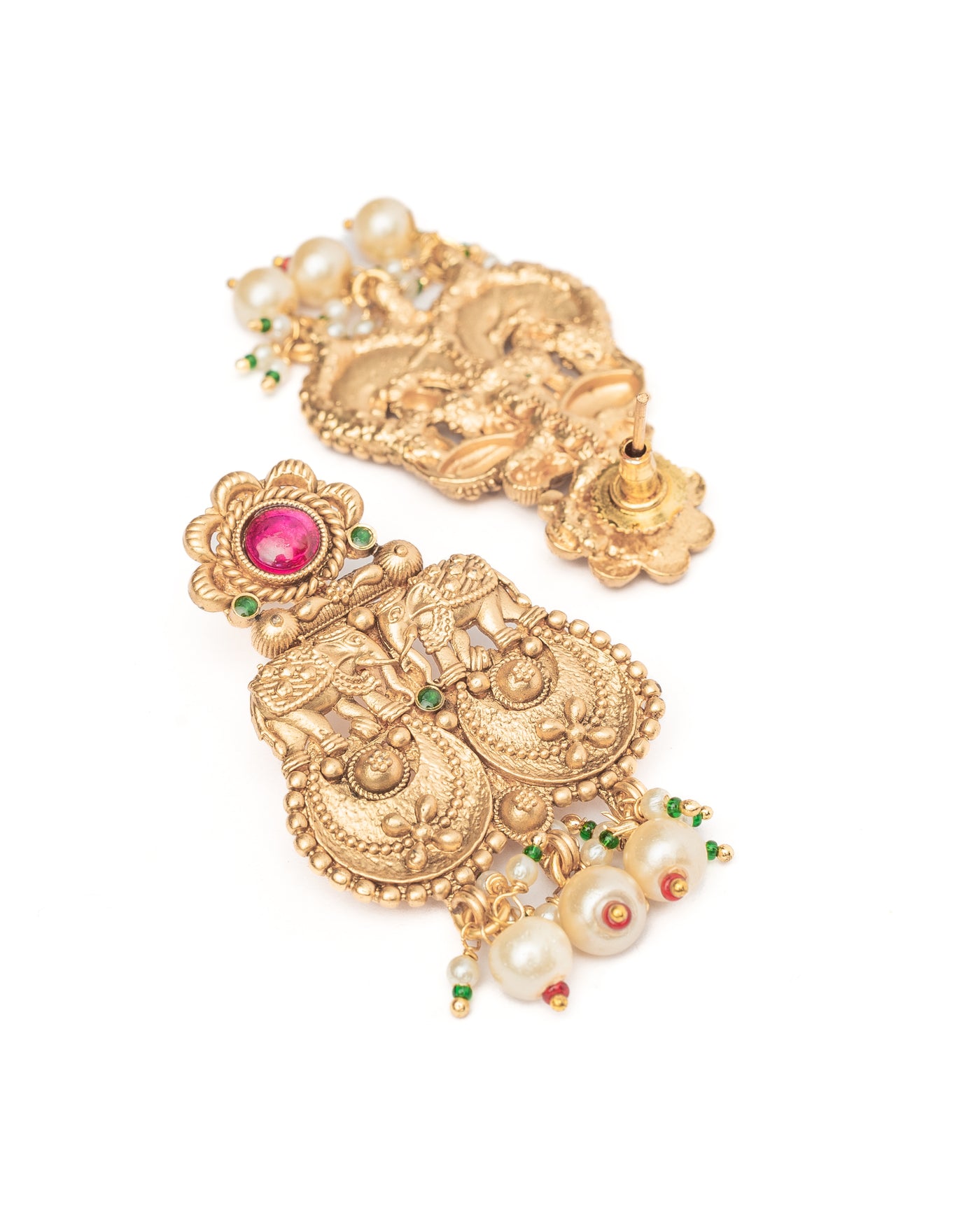 vivinia BY VIDHI MEHRA ISMAARH 2.0 Gold/Pink Womens Pair of Chandbali Earrings - VE992