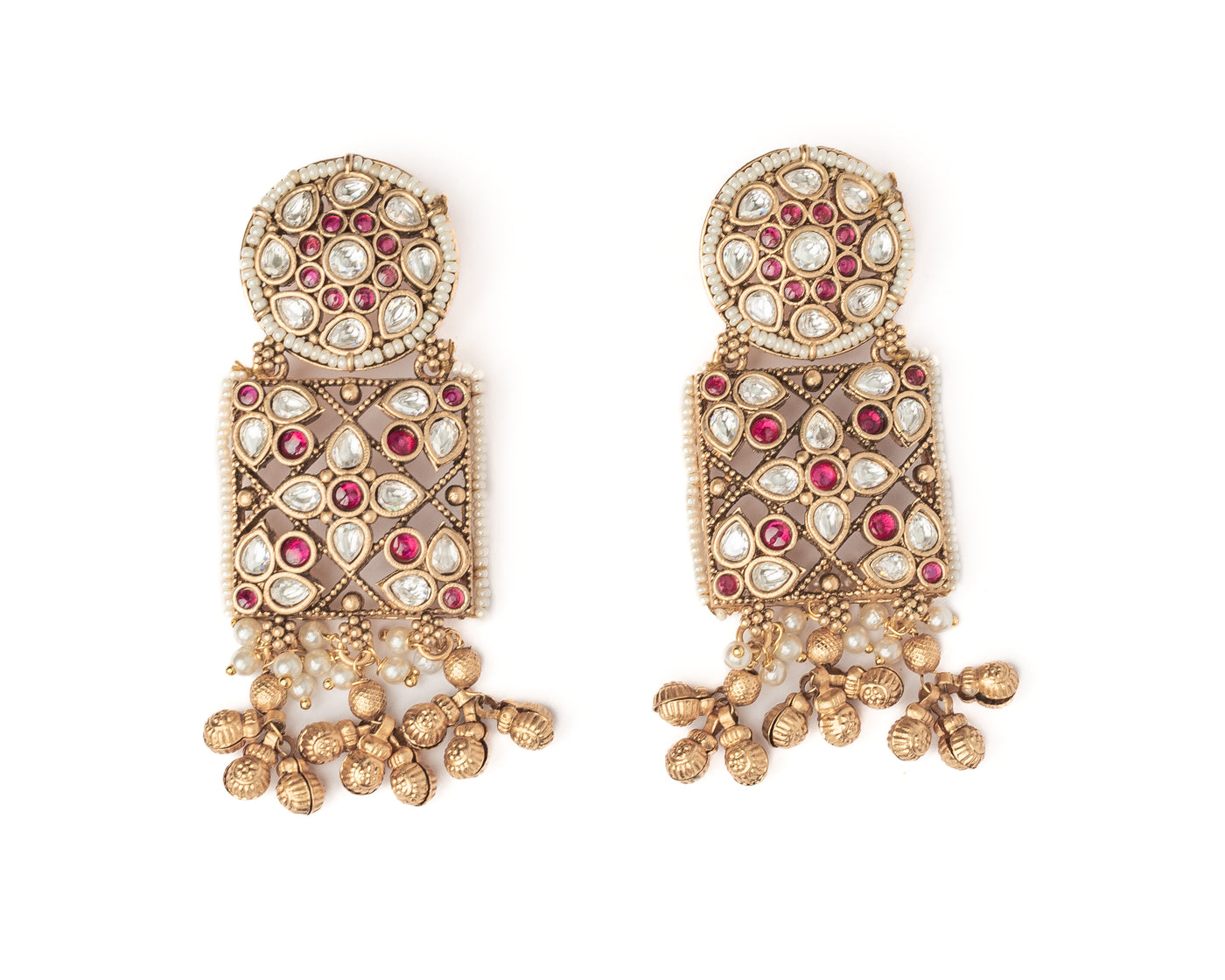 vivinia BY VIDHI MEHRA ISMAARH 2.0 Gold/White Womens Pair of Dangle Earrings - VE993