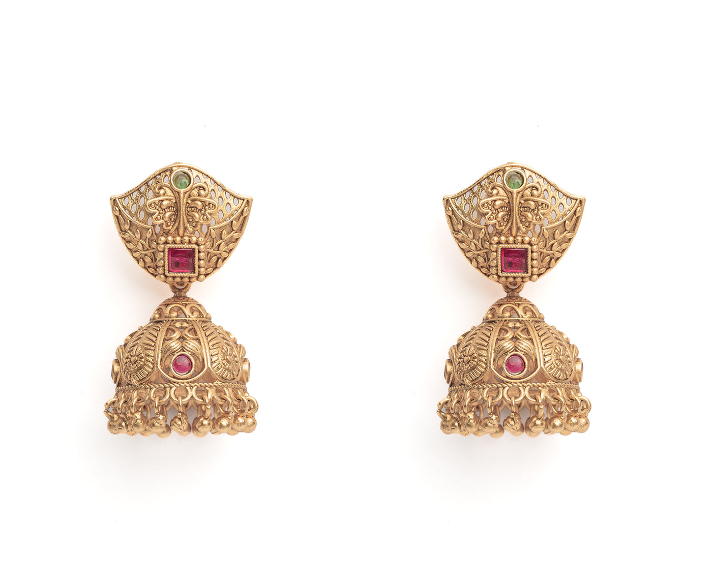 vivinia BY VIDHI MEHRA ISMAARH 2.0 Gold/Pink Womens Pair of Jhumka Earrings - VE994