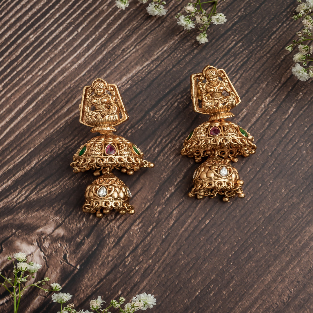 vivinia BY VIDHI MEHRA ISMAARH 2.0 Gold Womens Pair of Jhumka Earrings - VE995