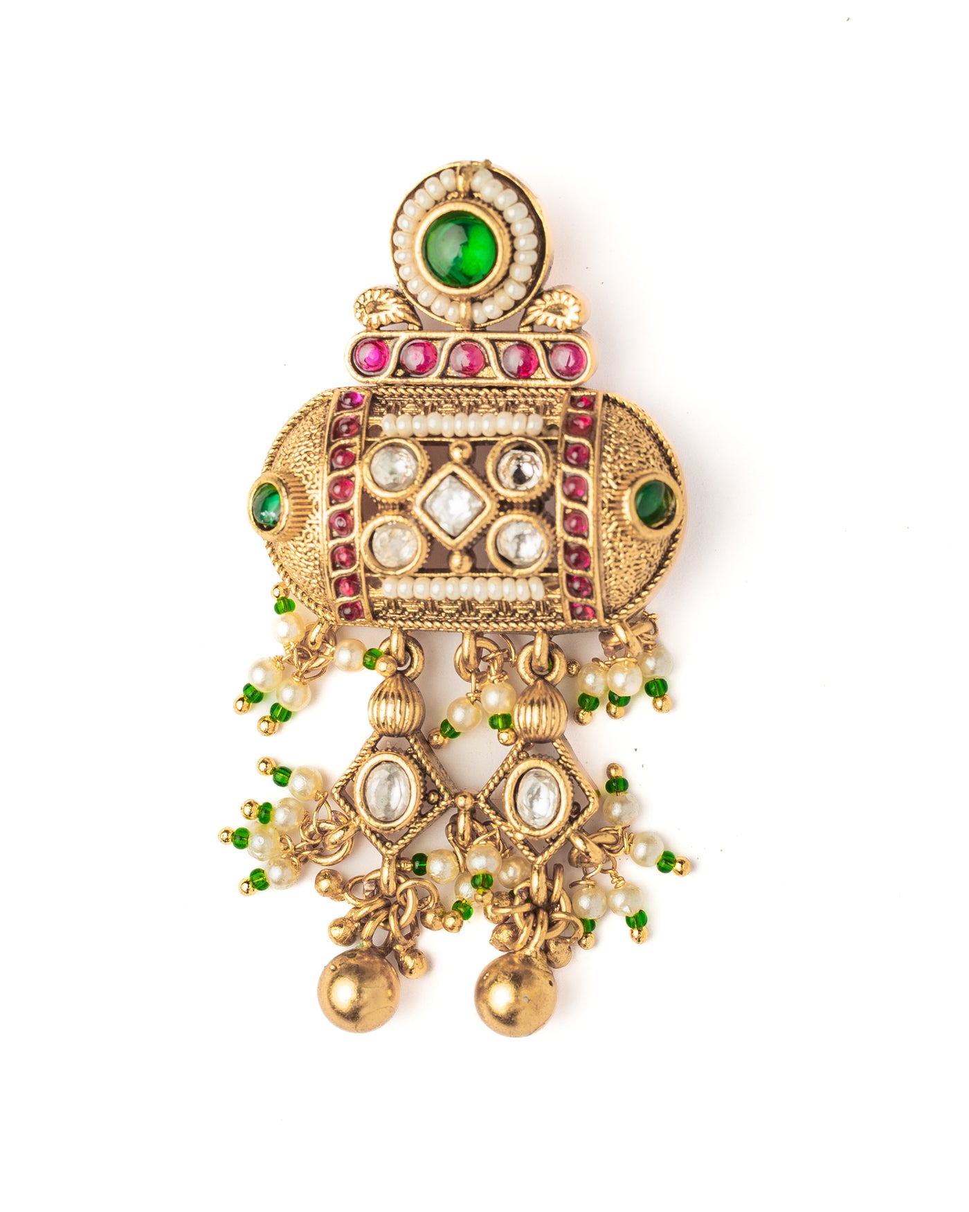 vivinia BY VIDHI MEHRA ISMAARH 2.0 Gold/Green Womens Pair of Chandbali Earrings - VE996