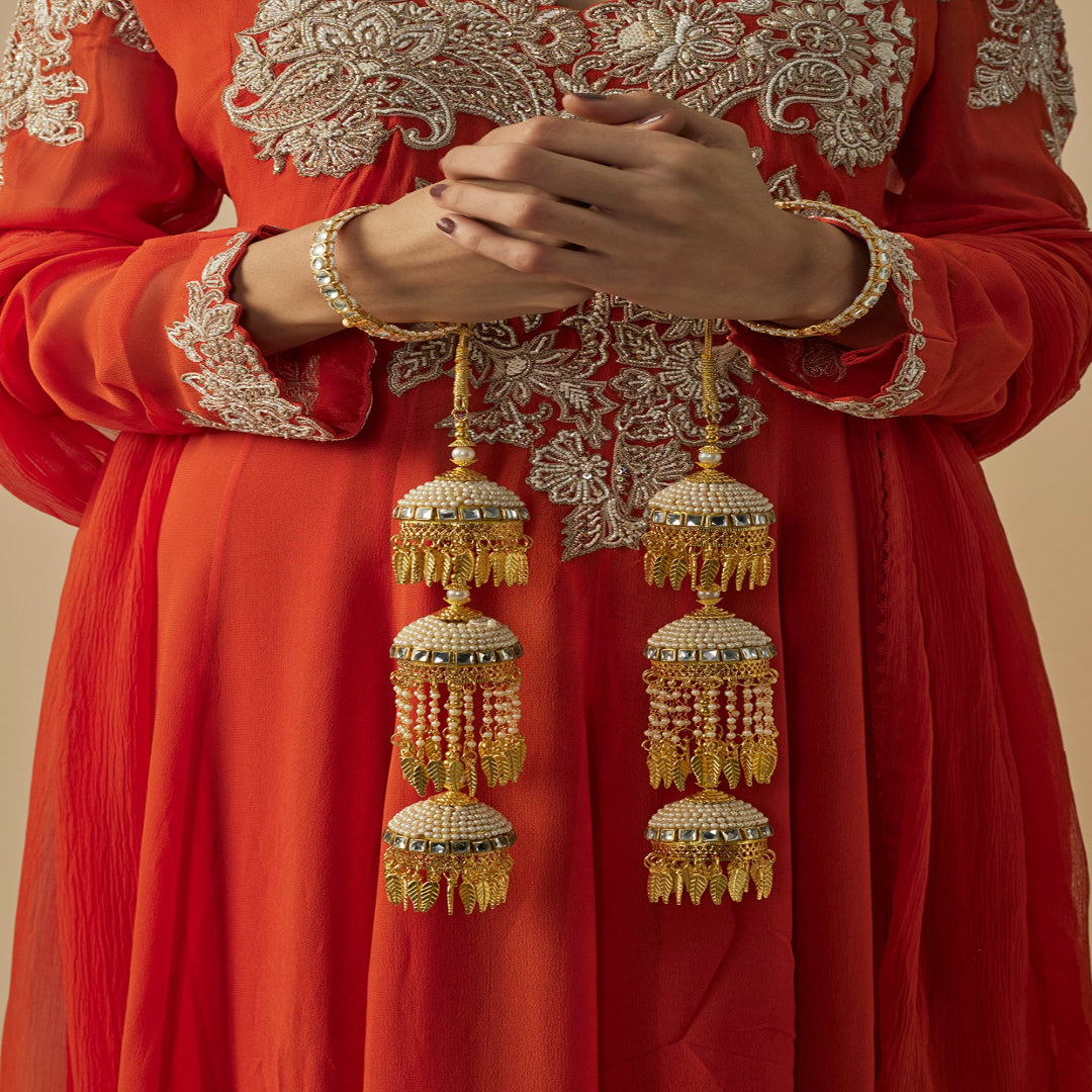 vivinia BY VIDHI MEHRA Gold Plated Womens Pair of Kaleeras (Freesize) - VKL036