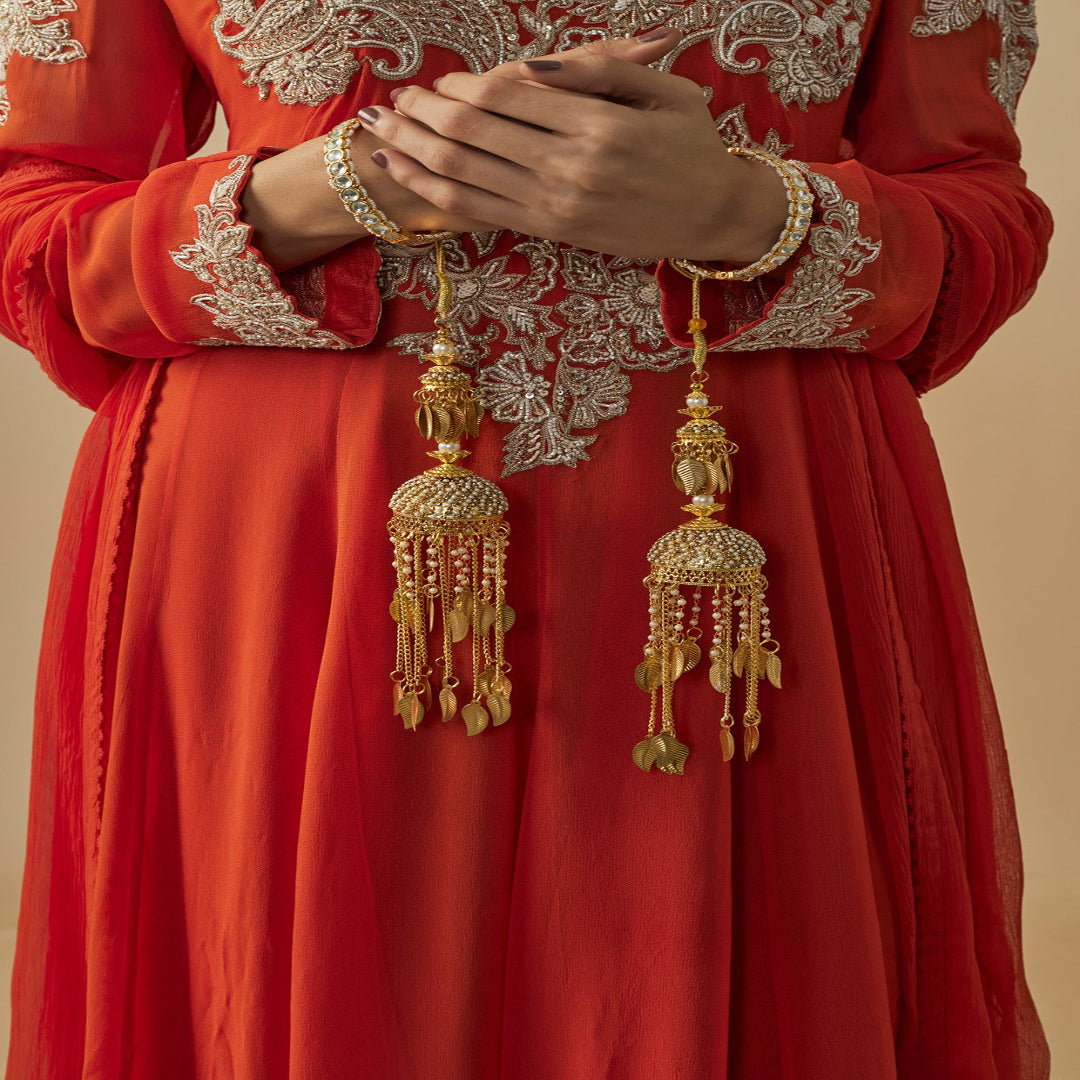vivinia BY VIDHI MEHRA Gold Plated Womens Pair of Kaleeras (Freesize) - VKL044