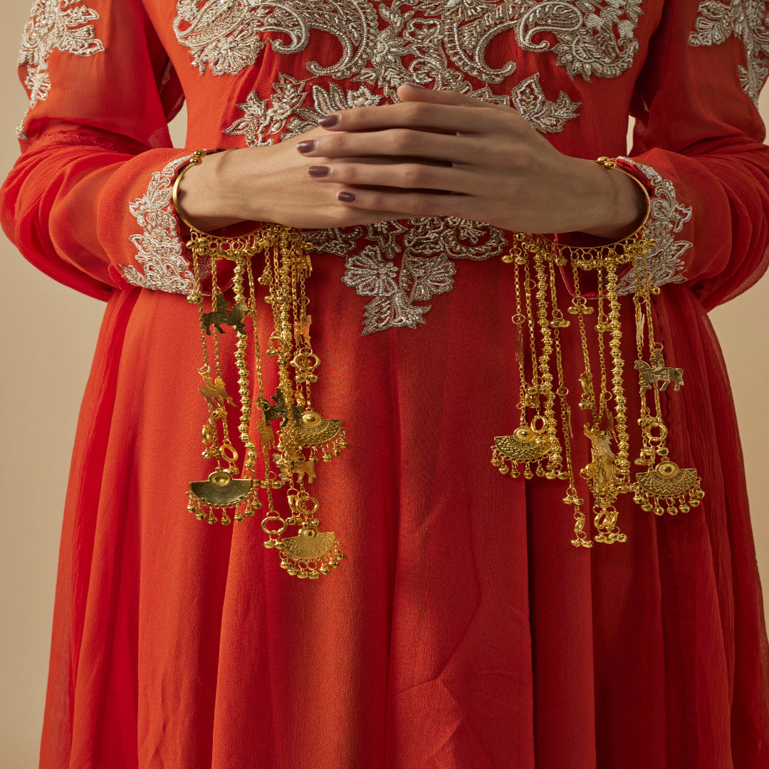 vivinia BY VIDHI MEHRA Gold Plated Womens Pair of Kaleeras (Freesize) - VKL047