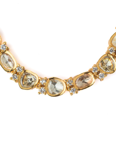 Vivinia By Vidhi Mehra Gold Plated Womens Short Necklace Set with Pair of Earrings - VN037