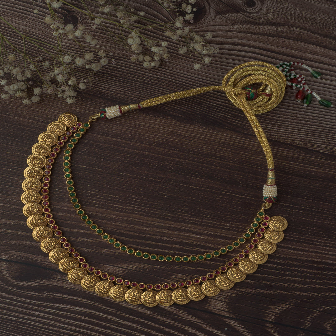 Vivinia By Vidhi Mehra Gold Plated Multicolored Womens Short Necklace set - VN070
