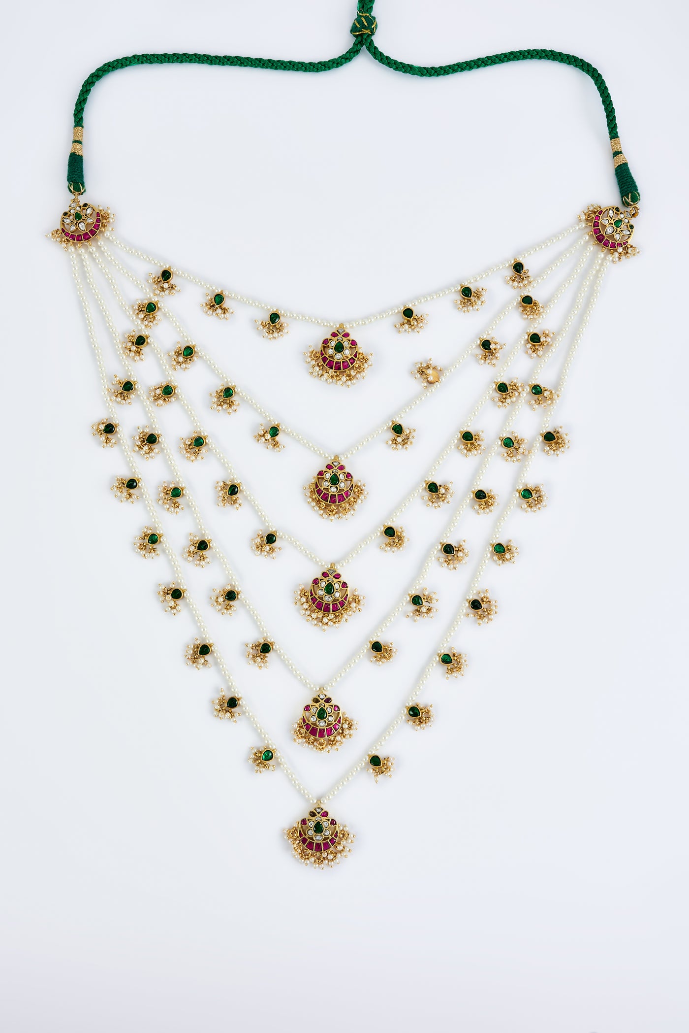 vivinia BY VIDHI MEHRA Saadgi Gold Plated White Womens Kundan, Polki Long Necklace Set with Pair of Earrings (Freesize) - VN799