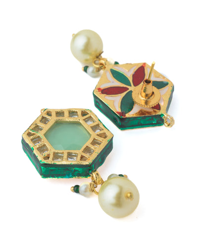 Vivinia By Vidhi Mehra Gold Plated Purple Womens Long Necklace Set with Pair of Earrings - VN886