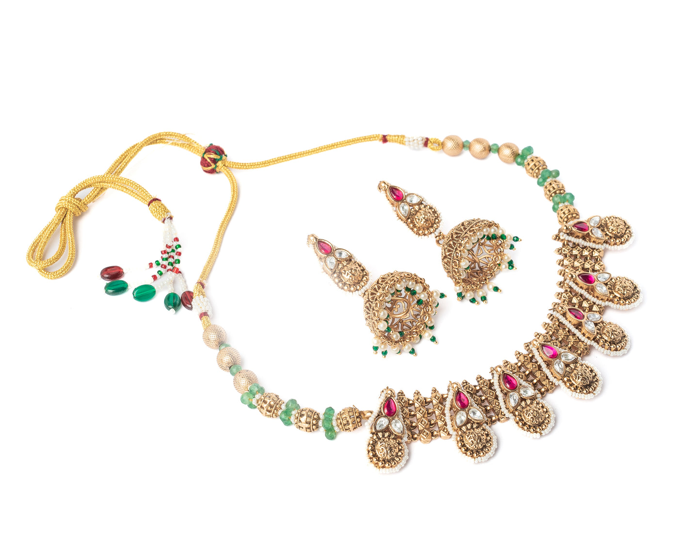 vivinia BY VIDHI MEHRA ISMAARH 2.0 Gold/Pink Choker Necklace Set with Pair of Earrings-VN946VN946