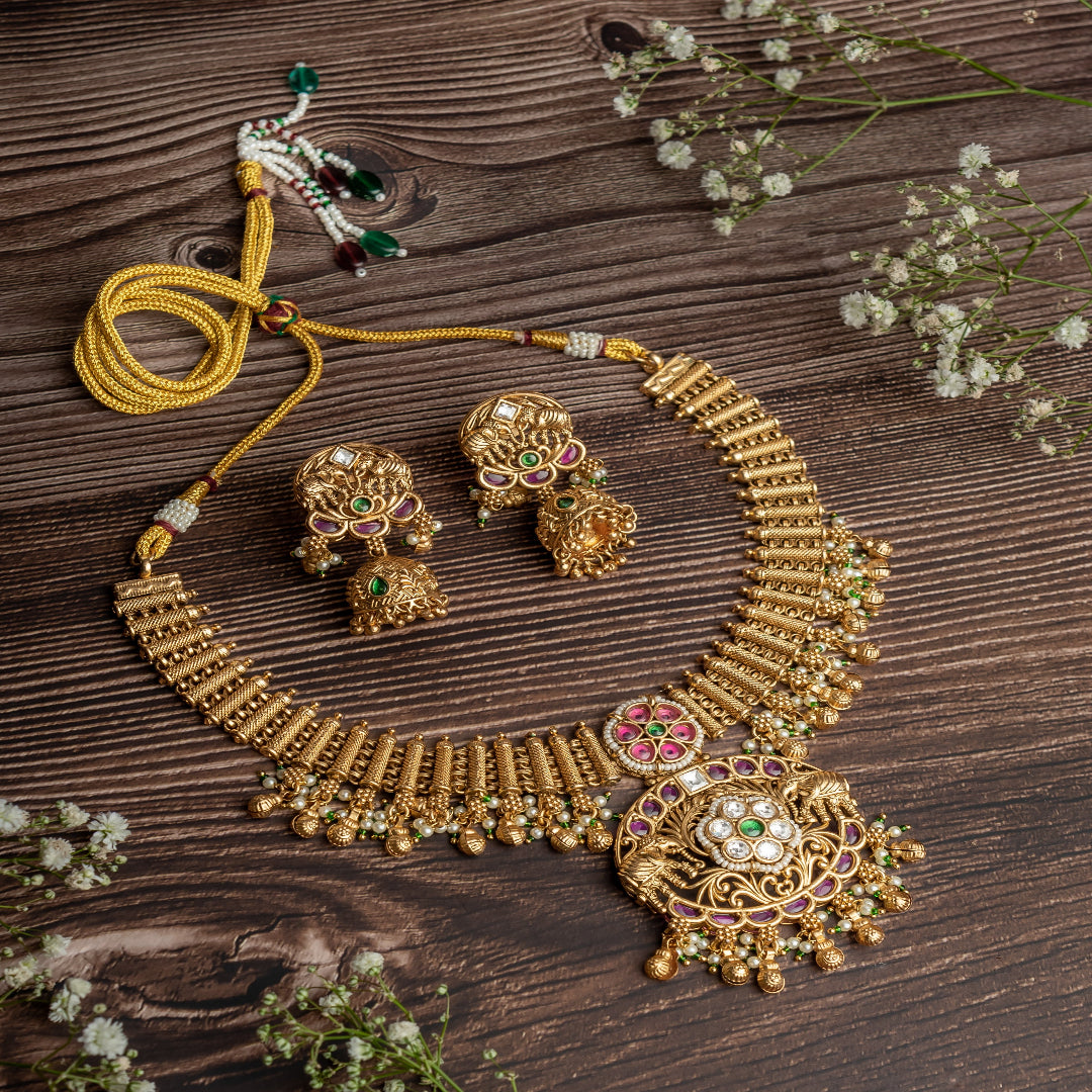 vivinia BY VIDHI MEHRA ISMAARH 2.0 Gold Plated Short Necklace Set with Pair of Earrings-VN947VN947