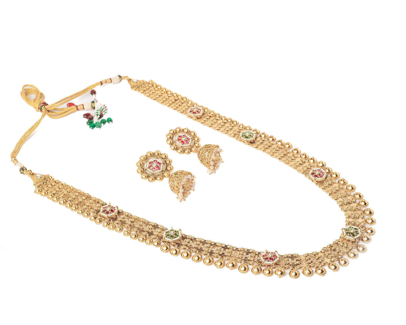 vivinia BY VIDHI MEHRA ISMAARH 2.0 Gold Plated Long Necklace Set with Pair of Earrings