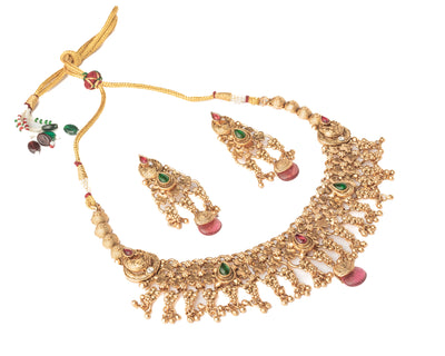 vivinia BY VIDHI MEHRA ISMAARH 2.0 Gold/Multi Short Necklace Set with Pair of Earrings