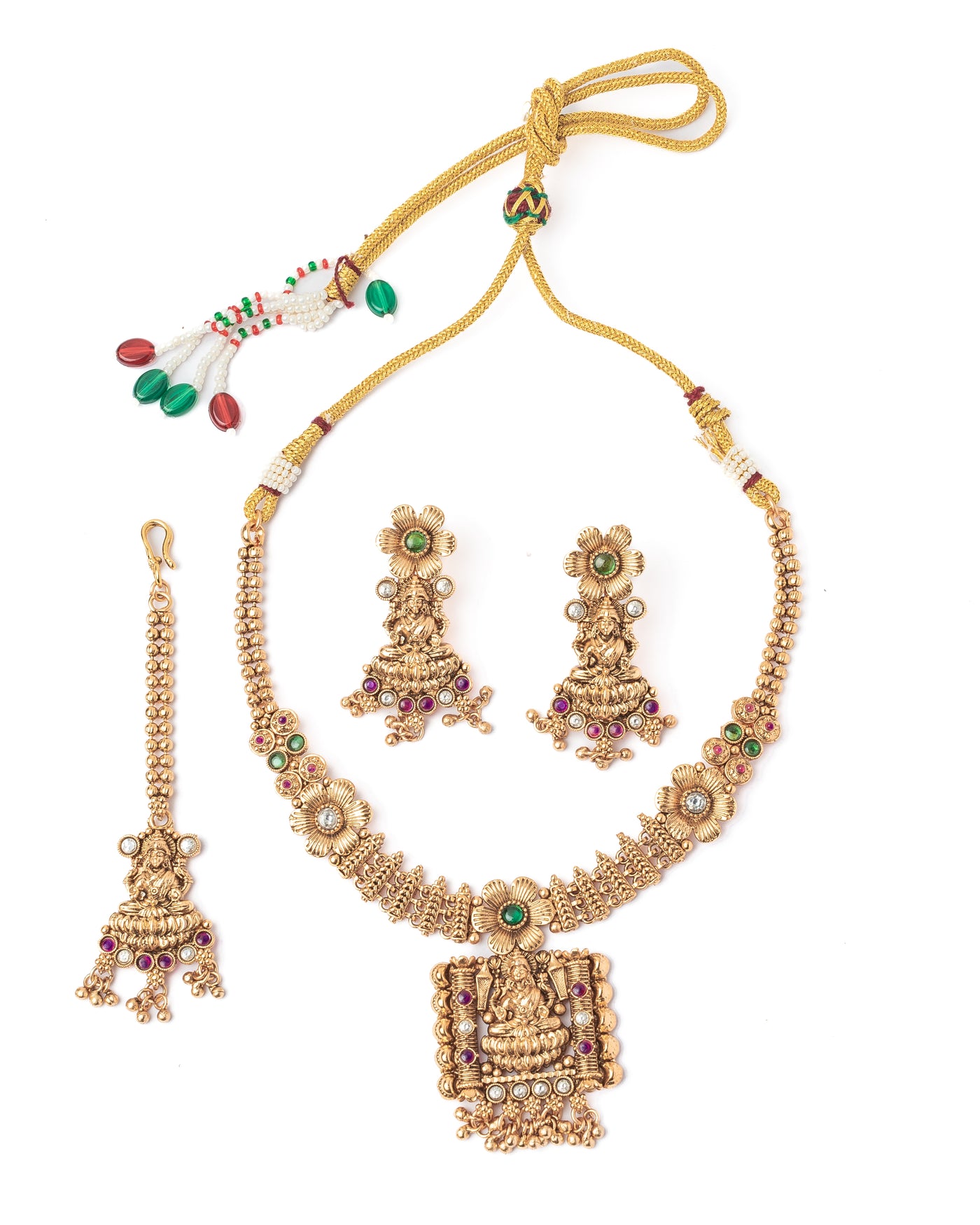 vivinia BY VIDHI MEHRA ISMAARH 2.0 Gold Plated Short Necklace Set with Maangtikka & Pair of Earrings