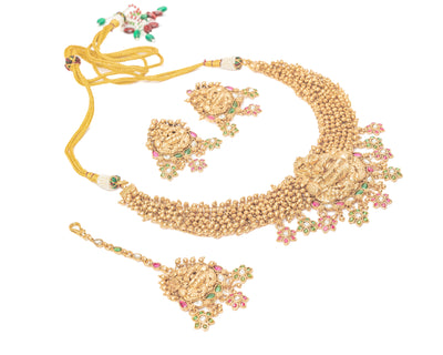 vivinia BY VIDHI MEHRA ISMAARH 2.0 Gold Plated Choker Necklace Set with Maangtikka & Pair of Earrings