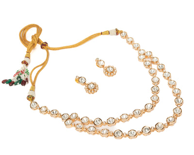 vivinia BY VIDHI MEHRA ISMAARH 2.0 Gold Plated Diamond Short Necklace Set with Pair of Earrings