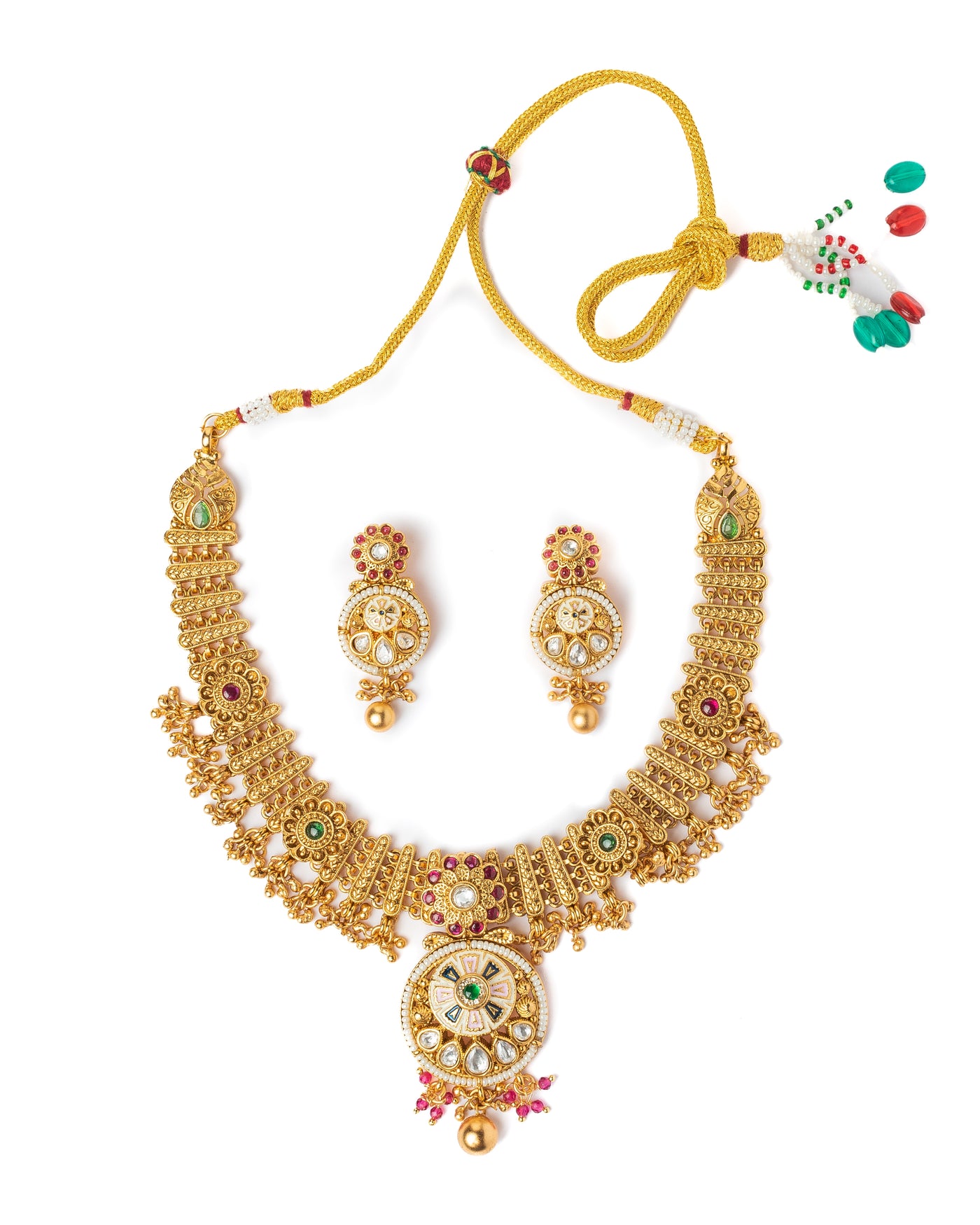 vivinia BY VIDHI MEHRA ISMAARH 2.0 Gold/Multi Short Necklace Set with Pair of Earrings