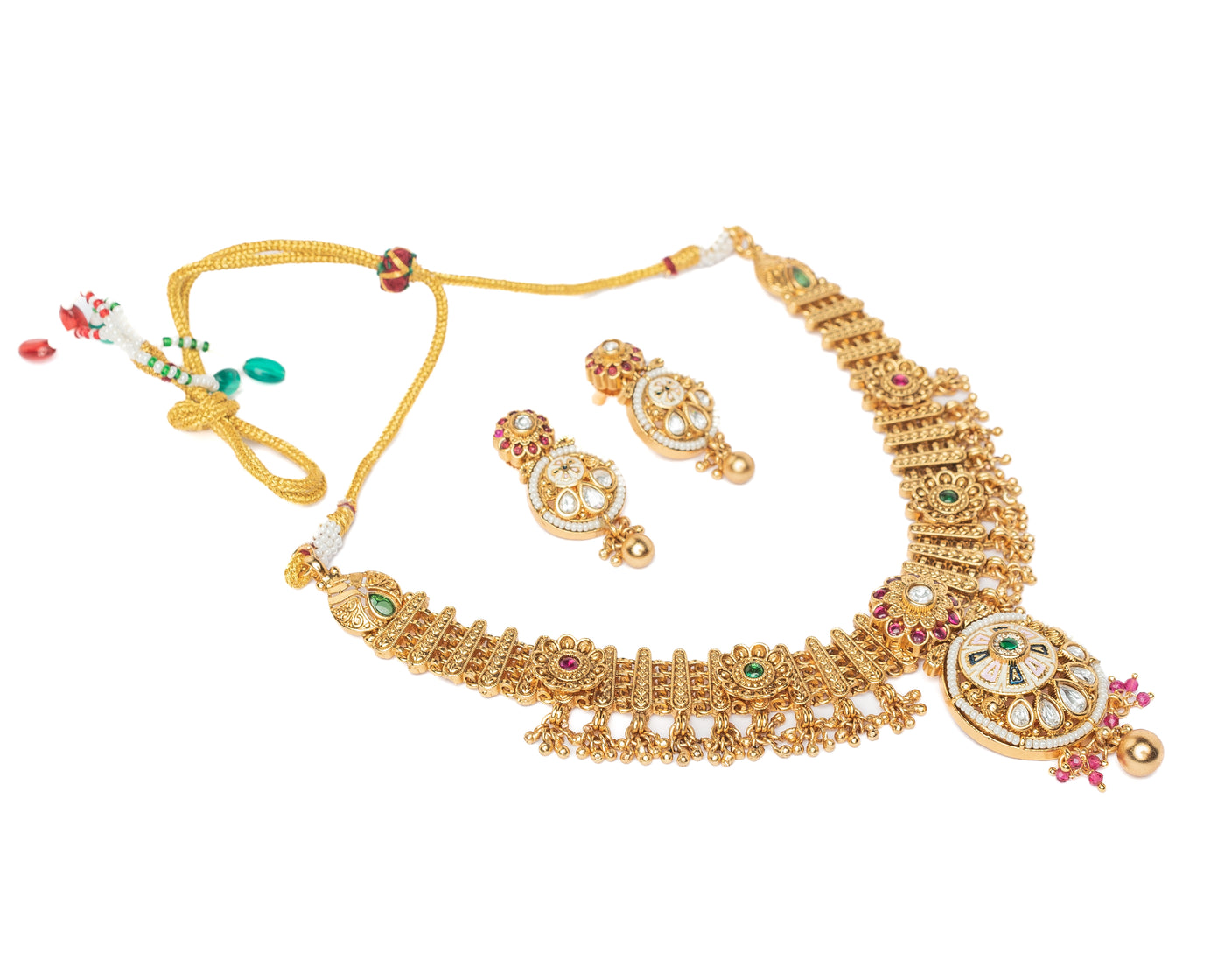 vivinia BY VIDHI MEHRA ISMAARH 2.0 Gold/Multi Short Necklace Set with Pair of Earrings