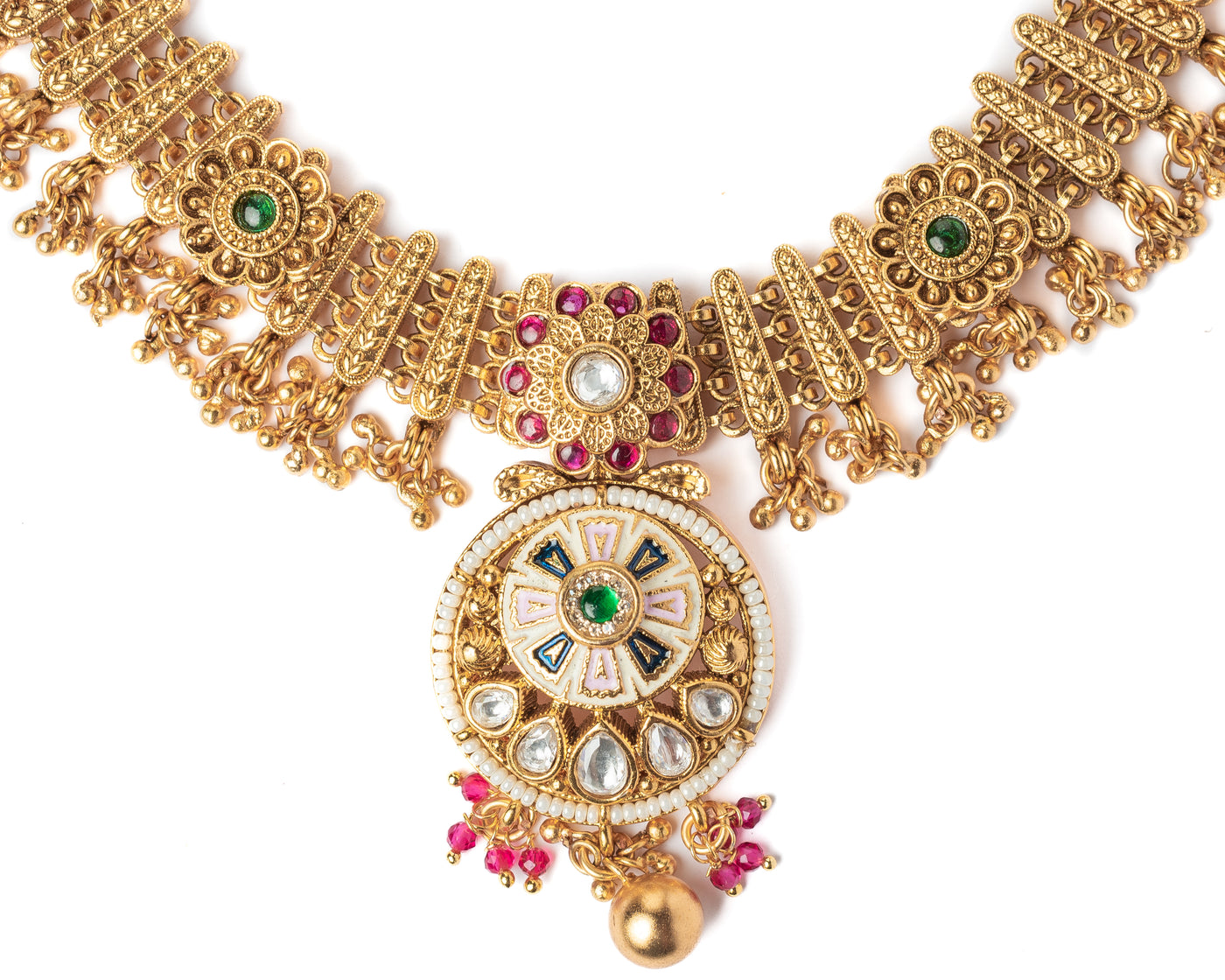 vivinia BY VIDHI MEHRA ISMAARH 2.0 Gold/Multi Short Necklace Set with Pair of Earrings