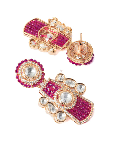 vivinia BY VIDHI MEHRA ISMAARH 2.0 Gold/Pink Choker Necklace Set with Pair of Earrings