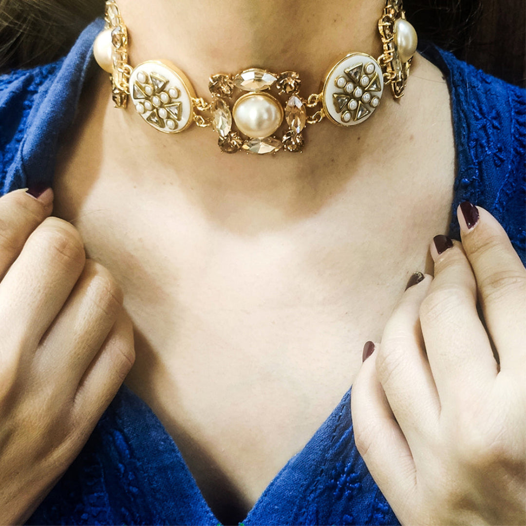 Veda Choker (Mint & Gold) - BBVEDS2006_MNG