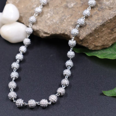 Luxury Silver-Plated Ball Necklace -SIA451912