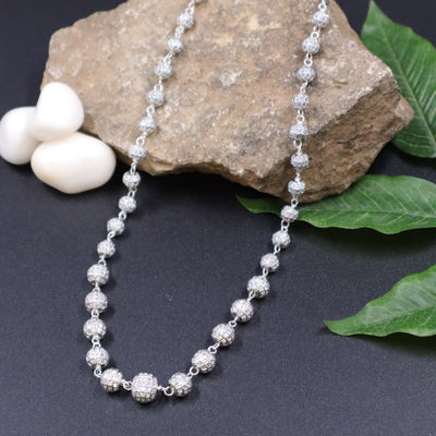 Sparkling Silver Beaded Chain -SIA451898