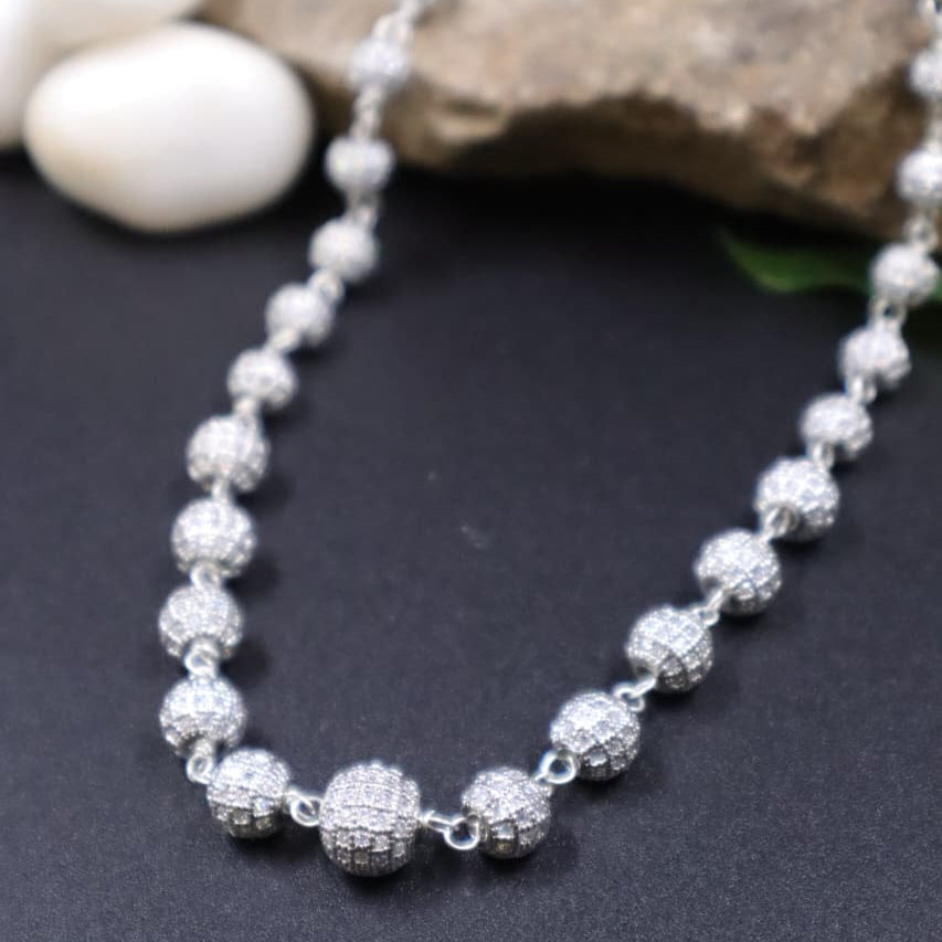 Sparkling Silver Beaded Chain -SIA451898