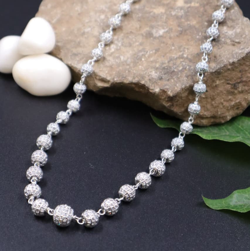 Sparkling Silver Beaded Chain -SIA451898