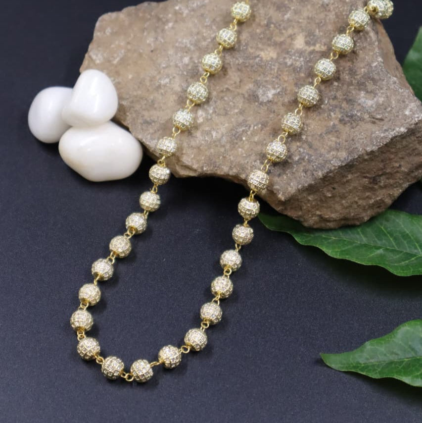 Handcrafted Golden Ball Necklace -SIA451915