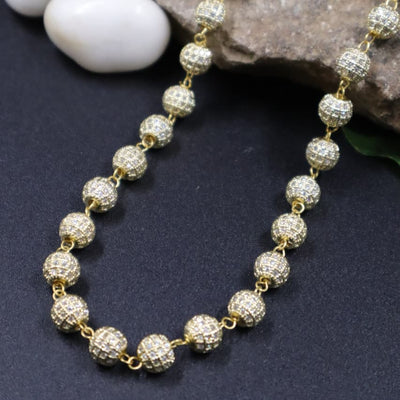 Handcrafted Golden Ball Necklace -SIA451915