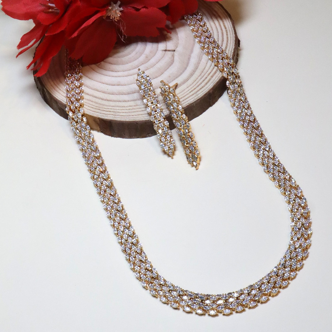 Gold Tone CZ Multi-Row Set - SIA455096