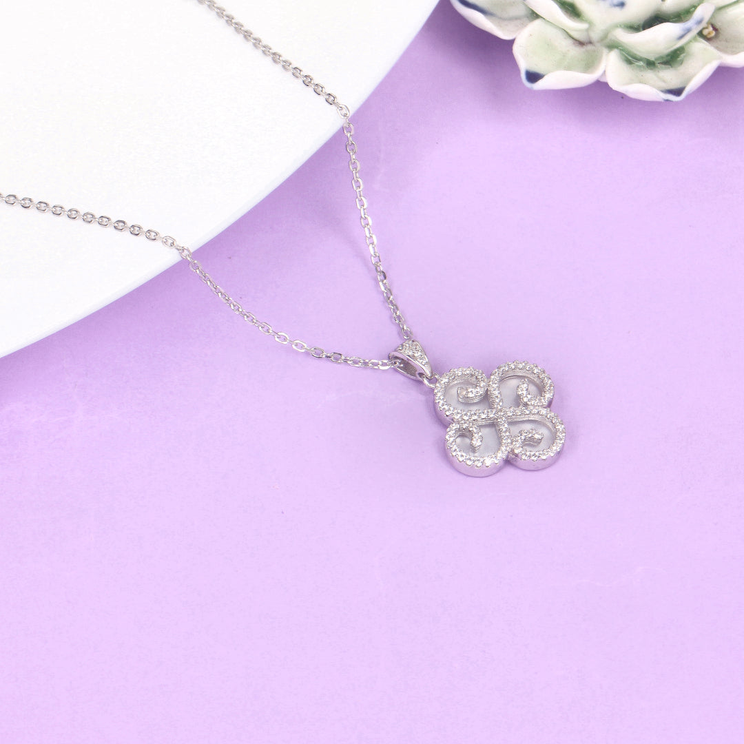 92.5 Sterling Silver Clove Flower Pendant-SIA433101