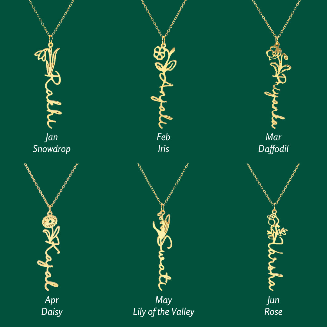 Mini Birth Month Flower Necklace – Mountain Feather Designs