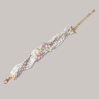 Designer Choker With Pink And White Stones And Pearls - CK-176-02 PINK
