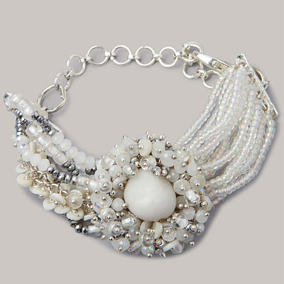 Classic Handmade Versatile Off-White Bracelet - CKBR-185-01 GREY