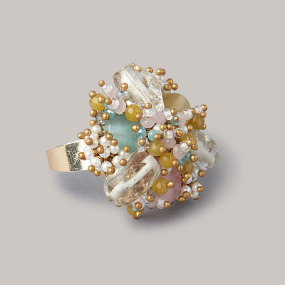 Multicolour Stone Finger Ring For Contemporary Wear - FR-244-01 MULTI