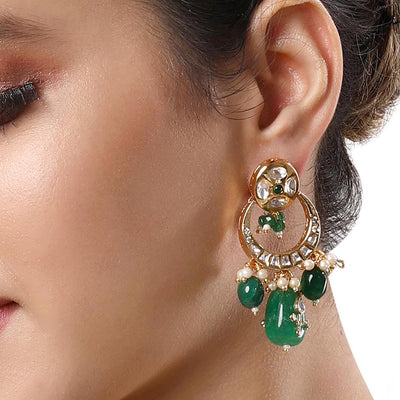 Hiranya Kyra Gold Chandbali Earrings