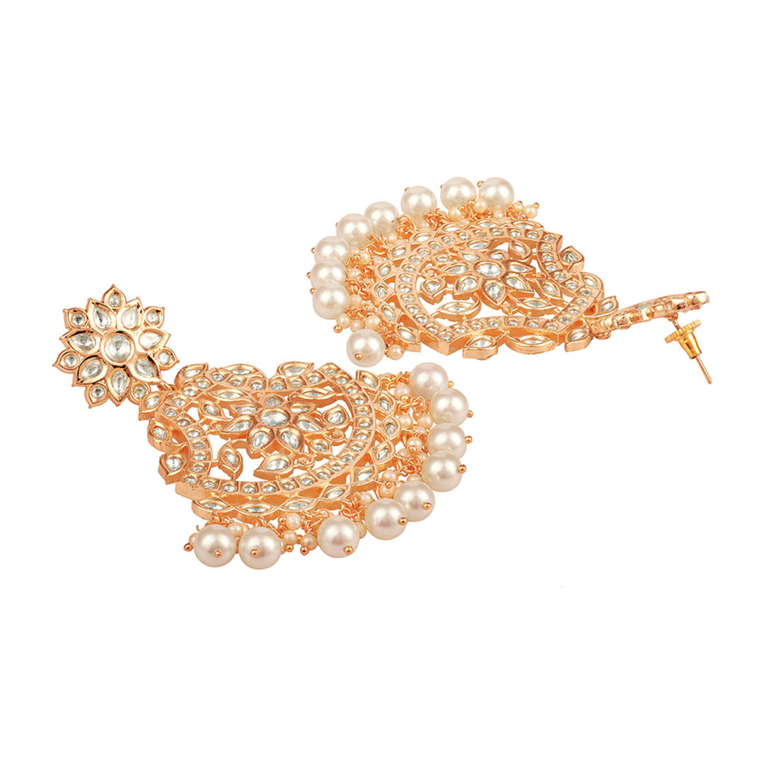 Kundan Studded Long Earrings - HRER86