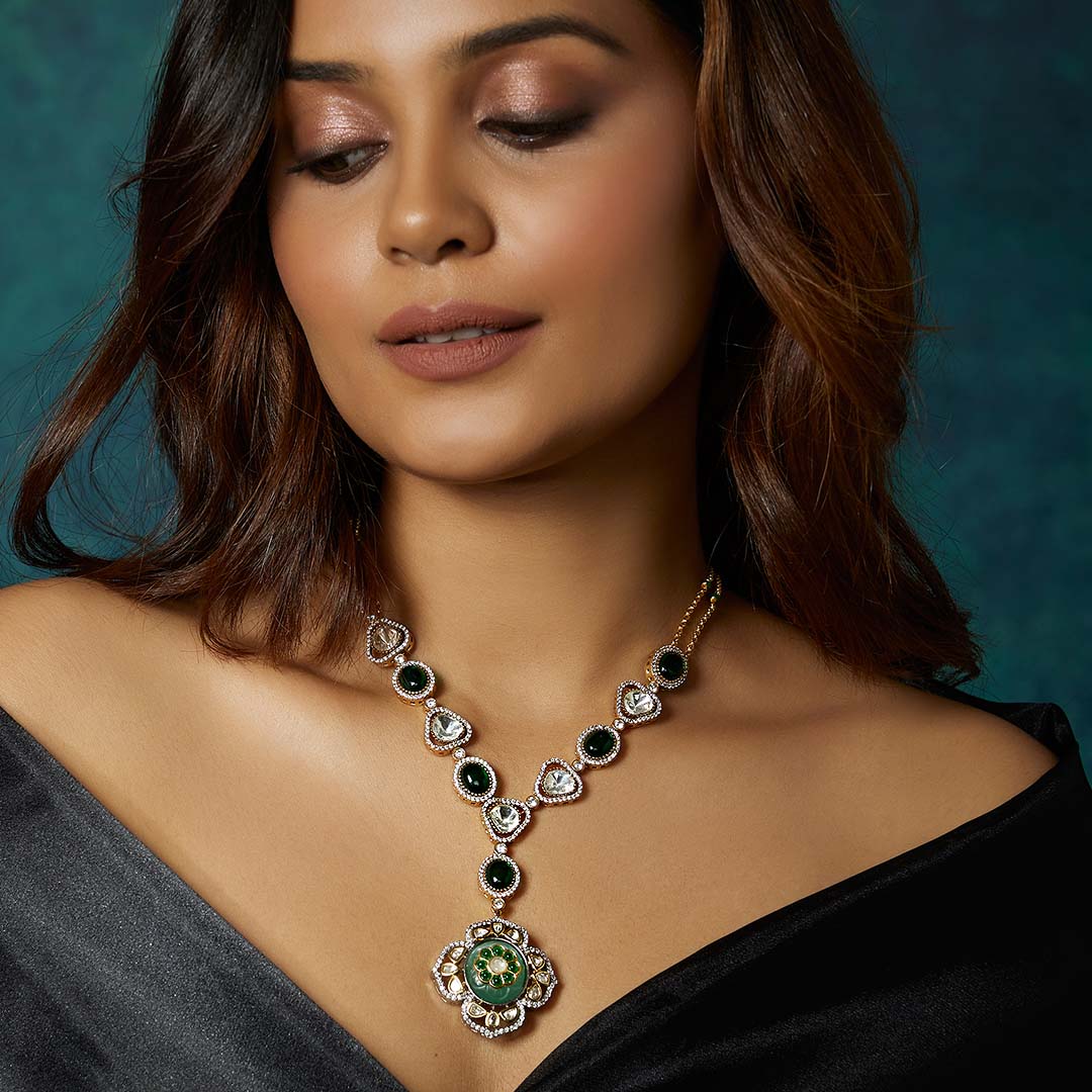 Royal Green Polki Necklace - JAJBR23N 99