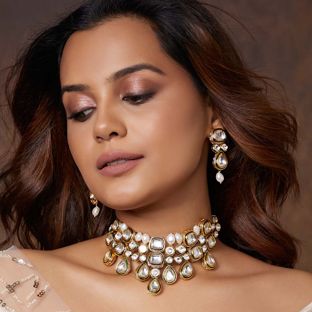 Classic Polki Chic Necklace Set - JAJBR23NS 54