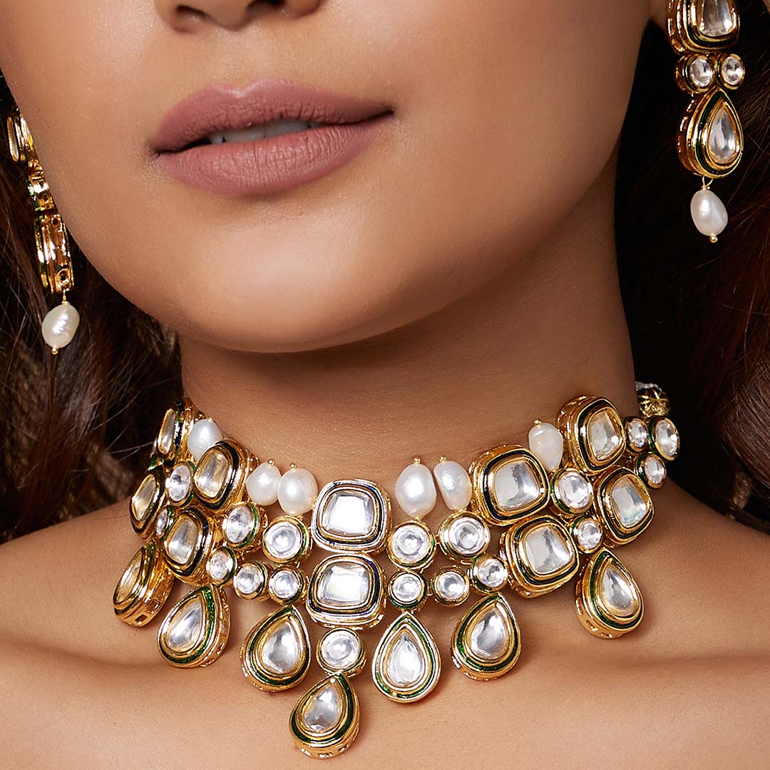 Classic Polki Chic Necklace Set - JAJBR23NS 54